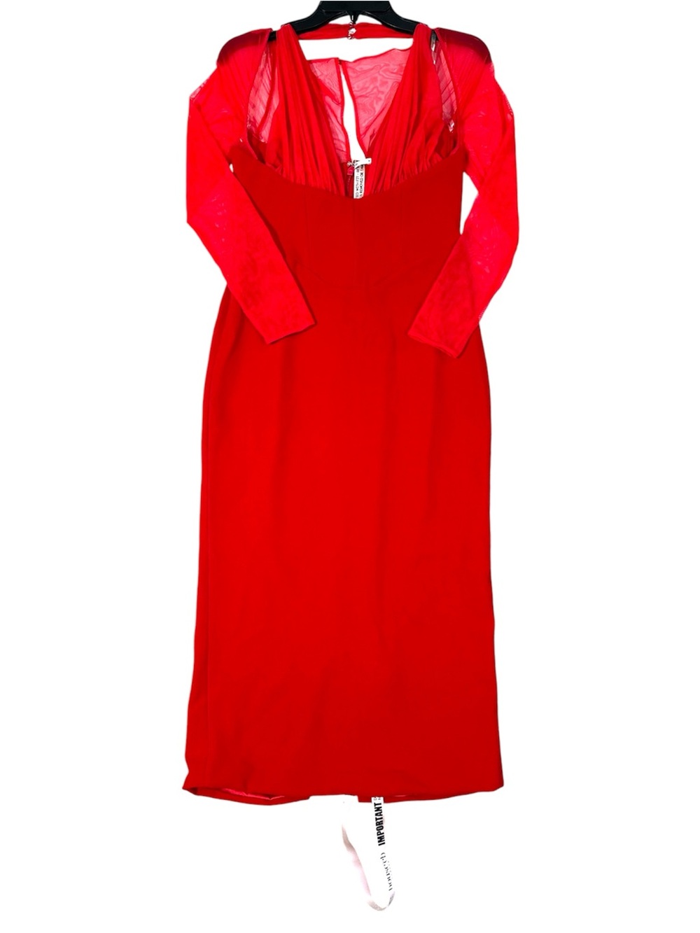 NWT House of CB Yasmin Scarlet Plunge Midi Dress True Red size M Bodycon - Picture 7 of 16